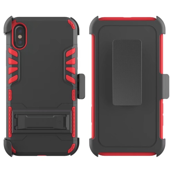 Smidigt Skyddsskal till iPhone X/XS med B�ltesfunktion Röd Röd