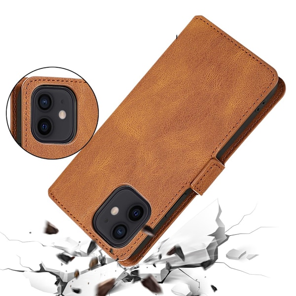 iPhone 12 Mini - Effektfullt Smart Plånboksfodral (FLOVEME) Mörkblå