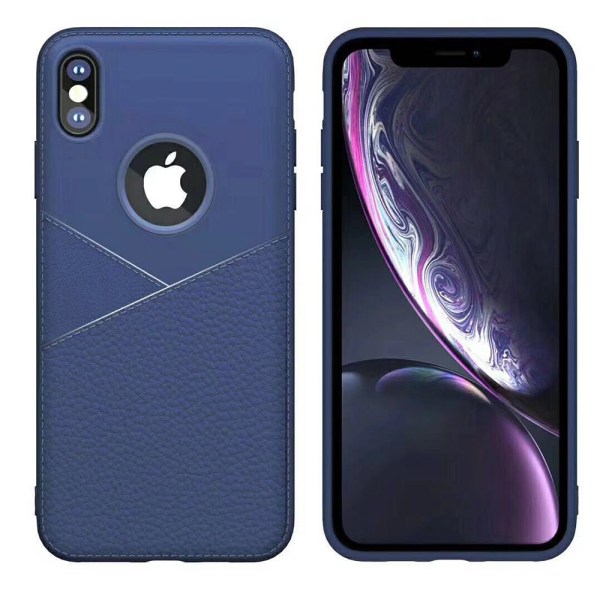 Stilfuldt cover fra LEMAN til iPhone X/XS Marinblå