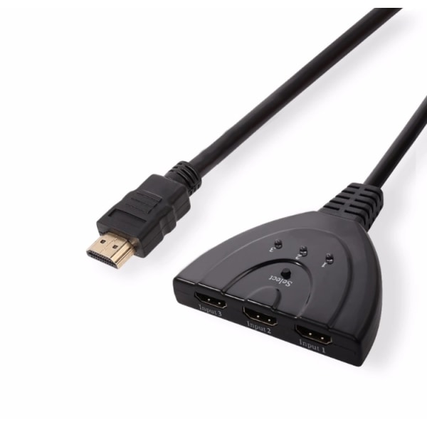 HDMI SWITCH SPLITTER 3 till 1 1080p Svart