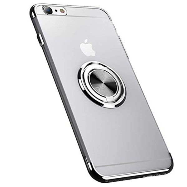 iPhone 5/5S - Robust silikoneetui med ringholder Roséguld