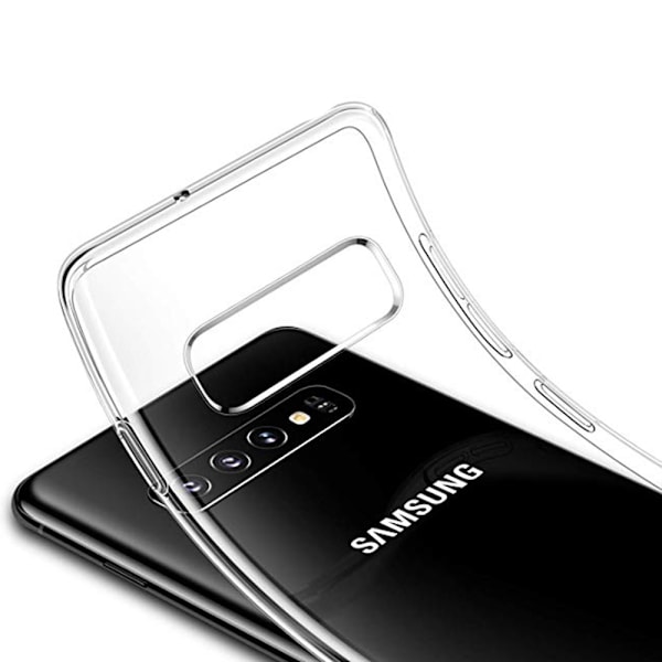 Effektfullt Skyddsskal av mjuk Silikon till Samsung Galaxy S10 Silver