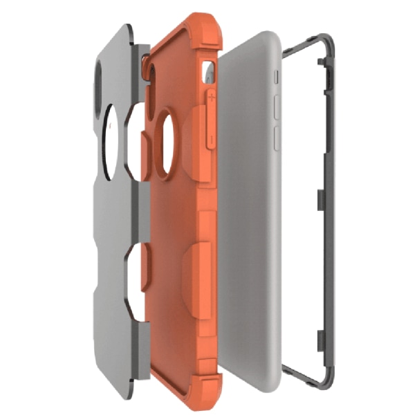 Stilsäkert Skyddsskal "Rugged Robot" för iPhone XS Max Grå/Orange
