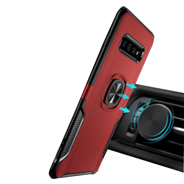 Samsung Galaxy S10E - Stilfuldt cover med ringholder Röd