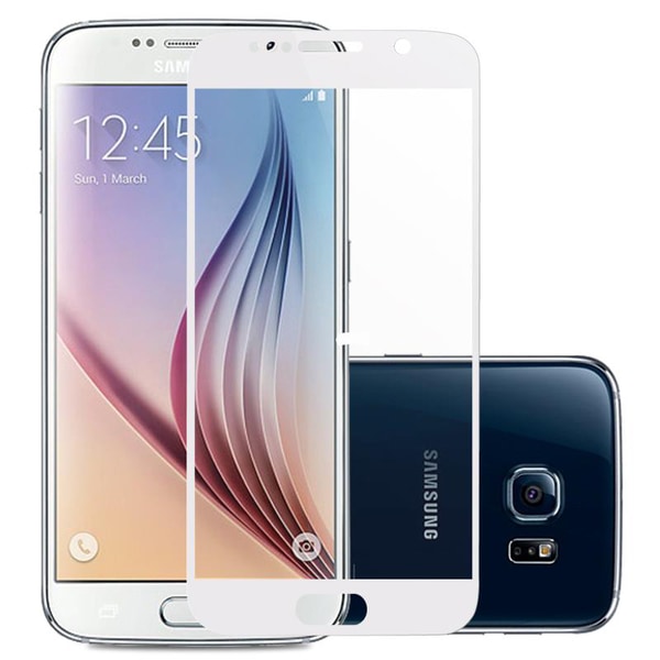 Samsung Galaxy S6 - 2-PACK Skärmskydd med Ram (Full-Fit) VIT