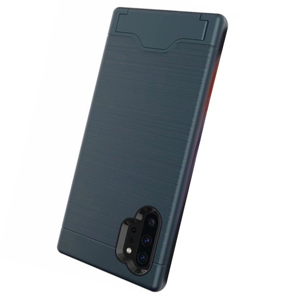 Samsung Galaxy Note10 Plus - Praktisk beskyttelsescover med kortrum Mörkblå