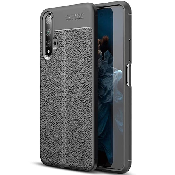 Huawei Nova 5T - AUTO FOCUS Litchi Design Skyddsskal Mörkblå