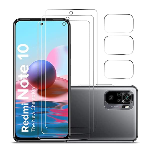 2-PACK Redmi Note 10S Skärmskydd + Kameralinsskydd HD 0,3mm Transparent