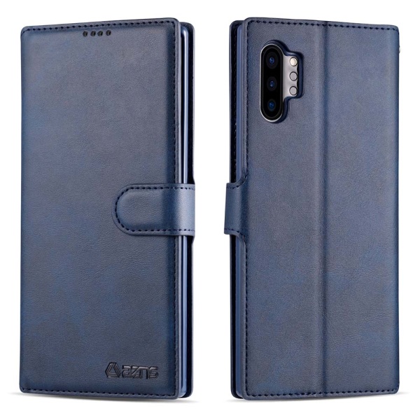 Samsung Galaxy Note10+ - Yazunshin sileä lompakkokotelo Blå