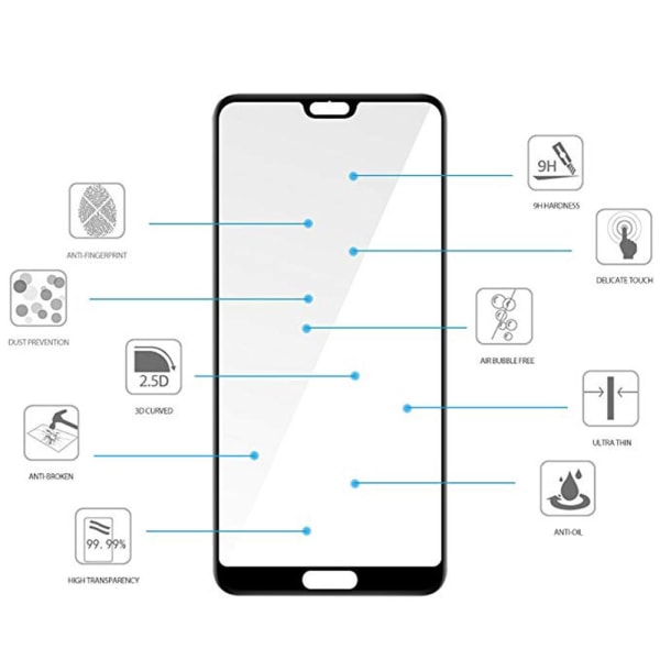 3-PACK P20 Pro Skärmskydd 2.5D HD 0,3mm Svart