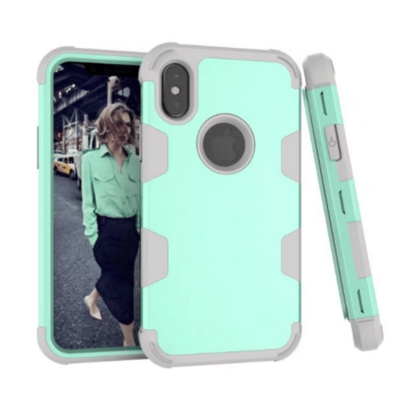 Stils�kert Skyddsskal "Rugged Robot" f�r iPhone X/XS Grå/Orange Grå/Orange
