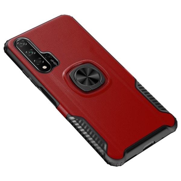Huawei Nova 5T - Elegant Skal med Ringhållare Röd