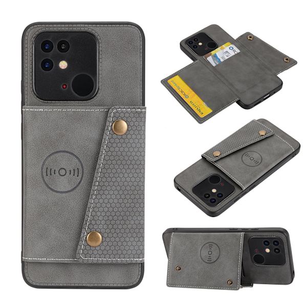 Xiaomi Redmi 10C - Skal med Korthållare Grå