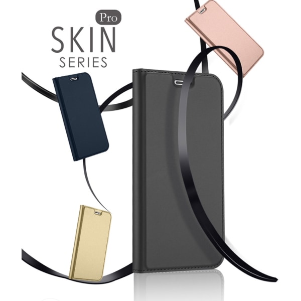 Stilig deksel med kortspor (SKIN Pro SERIES) for iPhone X/XS Guld