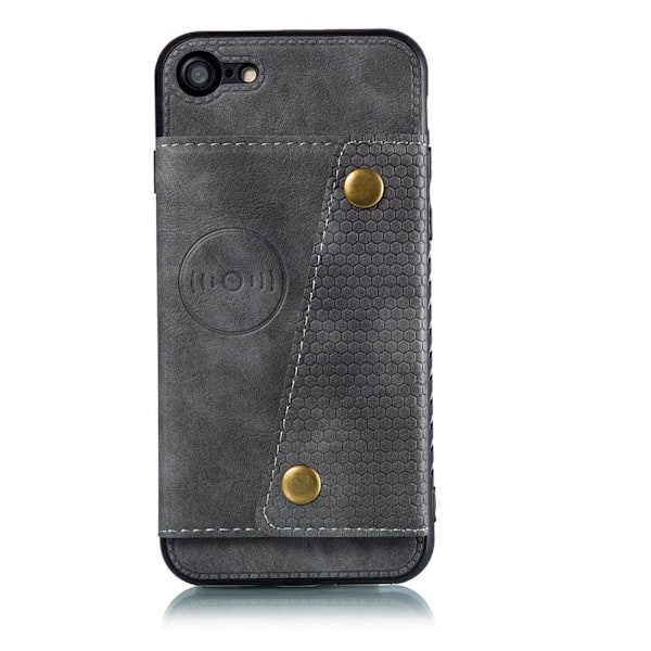Skal med Kortfack - iPhone 7 Grå