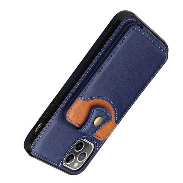 iPhone 12 Pro Max - Stilrent Smidigt Skal med Korthållare Mörkblå