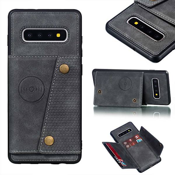 Etui med kortholder - Samsung Galaxy S10 Plus Svart