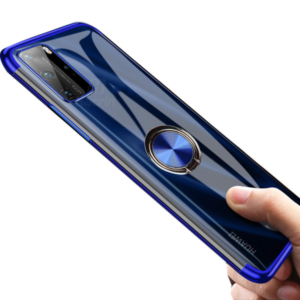 Ainutlaatuinen kansi sormustelineellä - Huawei P40 Blå