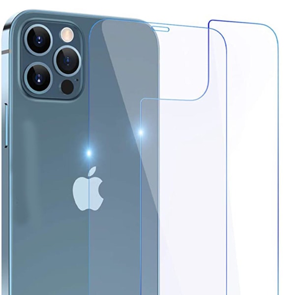 3-i-1 iPhone 12 Pro Max front- og bakkameralinsedeksel Transparent/Genomskinlig