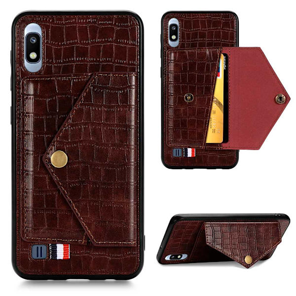 Elegant Skal med Kortfack - Samsung Galaxy A10 Grön