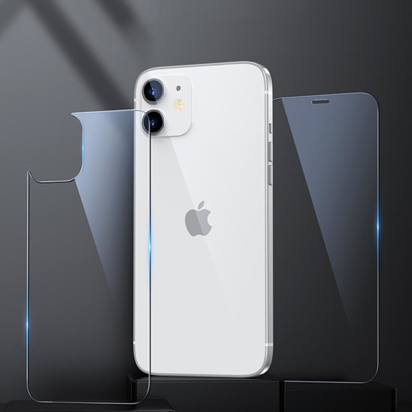 iPhone 12:n etu- ja takapaneelin näytönsuoja 0,3 mm Transparent/Genomskinlig