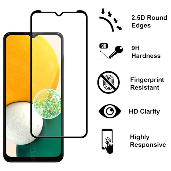 Heltäckande Härdat Glas 2.5D Skärmskydd Galaxy A23 5G (3-pack) Transparent