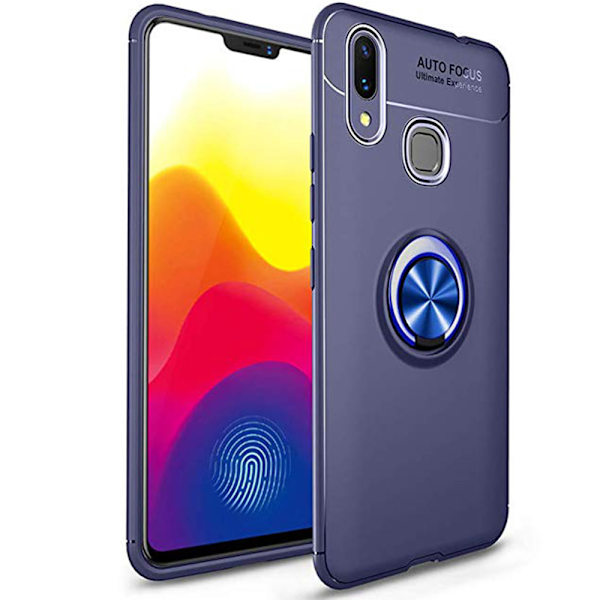 Stilsäkert Skal med Ringhållare - Samsung Galaxy A40 Blå/Blå