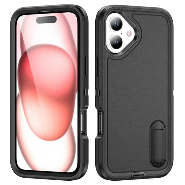 Stötsäkert skal med stativ för  iPhone 16 Orange