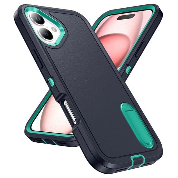 iPhone 16  Stötsäkert skal med smart ställ Lila