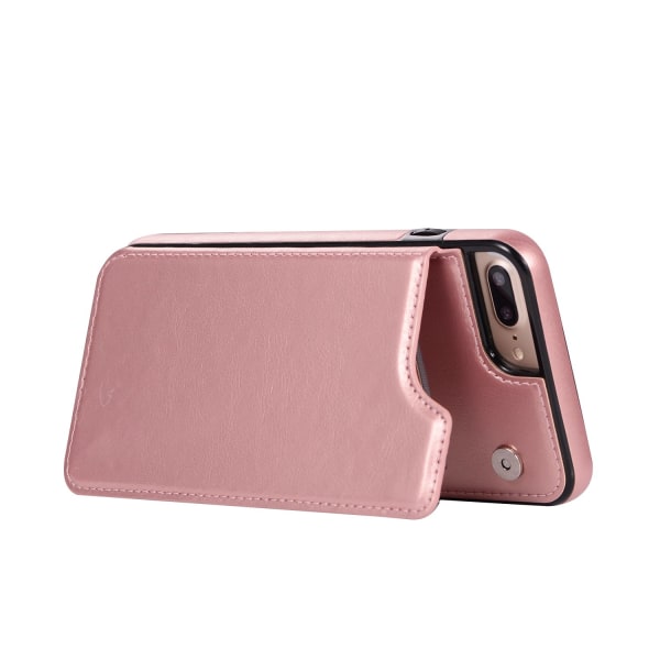 iPhone 7 Plus - Praktiskt Läderskal med Plånbok från NKOBEE Röd