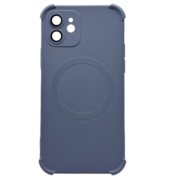 iPhone 12 - Silikone cover med magnetisk stødbeskyttelse Grå