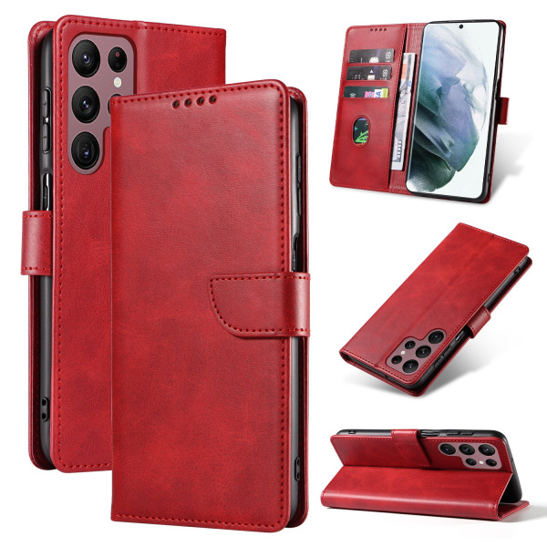 Samsung Galaxy S23 Ultra - Stilsäkert Plånboksfodral Röd