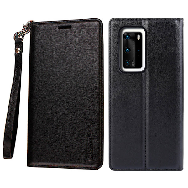 Huawei P40 Pro - Hanman Praktiskt Plånboksfodral Svart