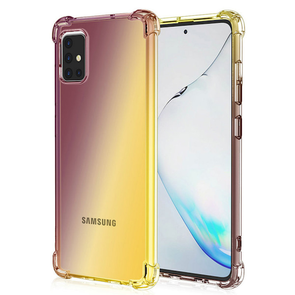 Samsung Galaxy A71 - Elegant Smart Silikonskal Blå/Rosa