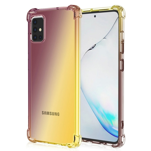 Samsung Galaxy A71 - Elegant Smart Silikonskal Svart/Guld