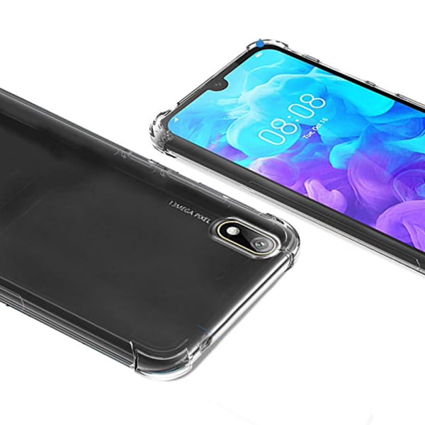 Huawei Y5 2019 - Skyddsskal med Tjocka Hörn Transparent/Genomskinlig Transparent/Genomskinlig