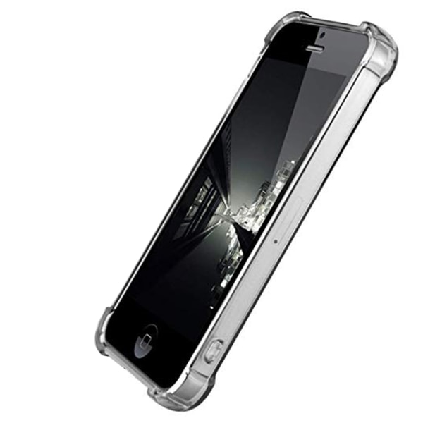 iPhone 5/5S/5SE - Suojaava (FLOVEME) silikonikotelo Transparent/Genomskinlig