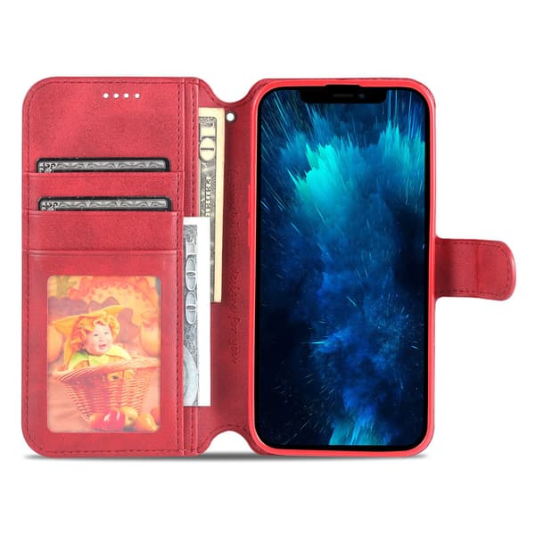 iPhone 14 Pro - Professionelt glat pung etui Röd