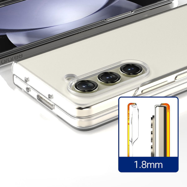 Pehmeä silikoni TPU/PC-matkapuhelinkotelo Samsung Galaxy Z Fold 5:lle Transparent