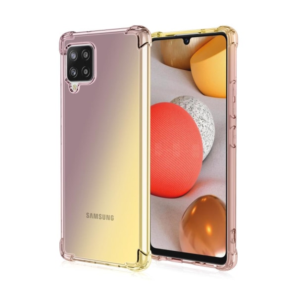 Samsung Galaxy A12 - Elegant St�td�mpande Floveme Silikonskal Blå/Rosa