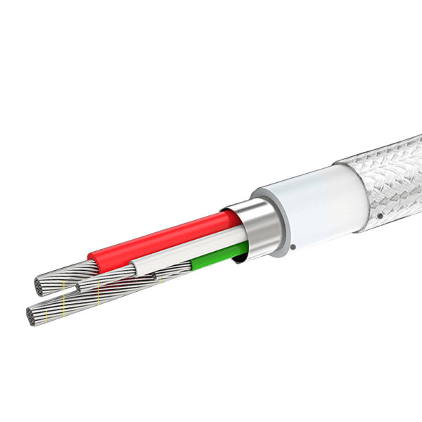 USB-C/Type-C hurtigladekabel 300 cm (holdbare/metallhoder) Guld