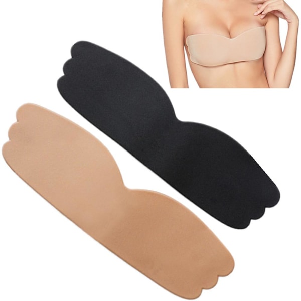 Bekväm Självhäftande Push Up Strapless BH Beige