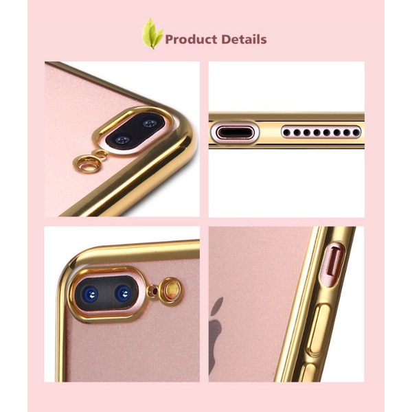 iPhone 8 Plus - Stilsäkert Elegant Silikonskal från LEMAN Silver