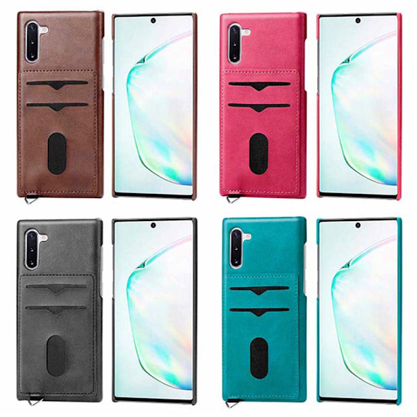 Skal med Kortfack - Samsung Galaxy Note10 Grå