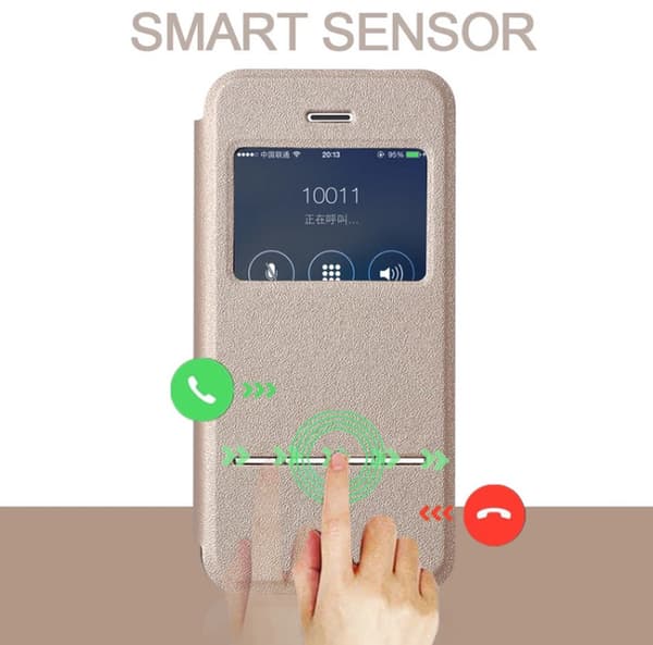 Smartfodral med Fönster & Svarsfunktion för iPhone 6/6S Röd