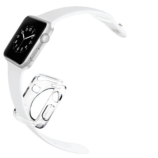Skyddande Apple Watch Series 1/2/3 Silikonskal Transparent/Genomskinlig 42mm