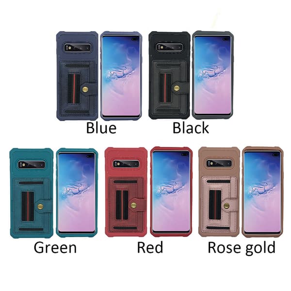Samsung Galaxy S10 Plus - Skal med Kortfack Blå Blå