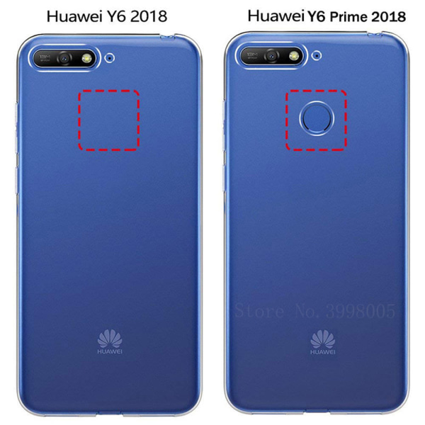 Huawei Y6 2018 - Stødabsorberende silikonecover (FLOVEME) Transparent/Genomskinlig