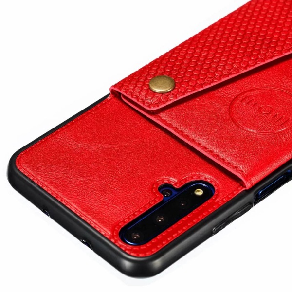Huawei Nova 5T - Effektfullt Skal med Korthållare Röd
