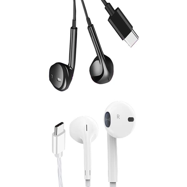 Kraftfulla Stilrena In-Ear Type-C Hörlurar Vit